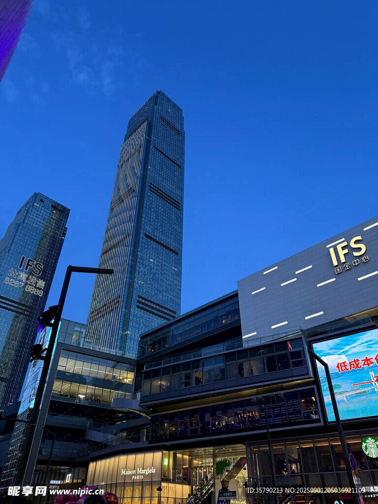 都市繁华夜景商业建筑群