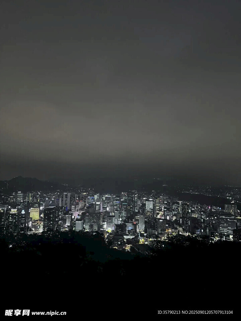 城市夜景俯瞰图