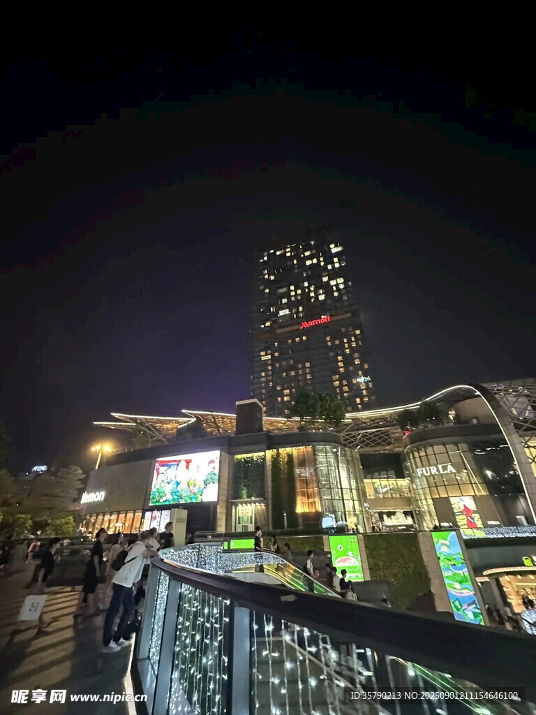 城市夜景中的璀璨建筑