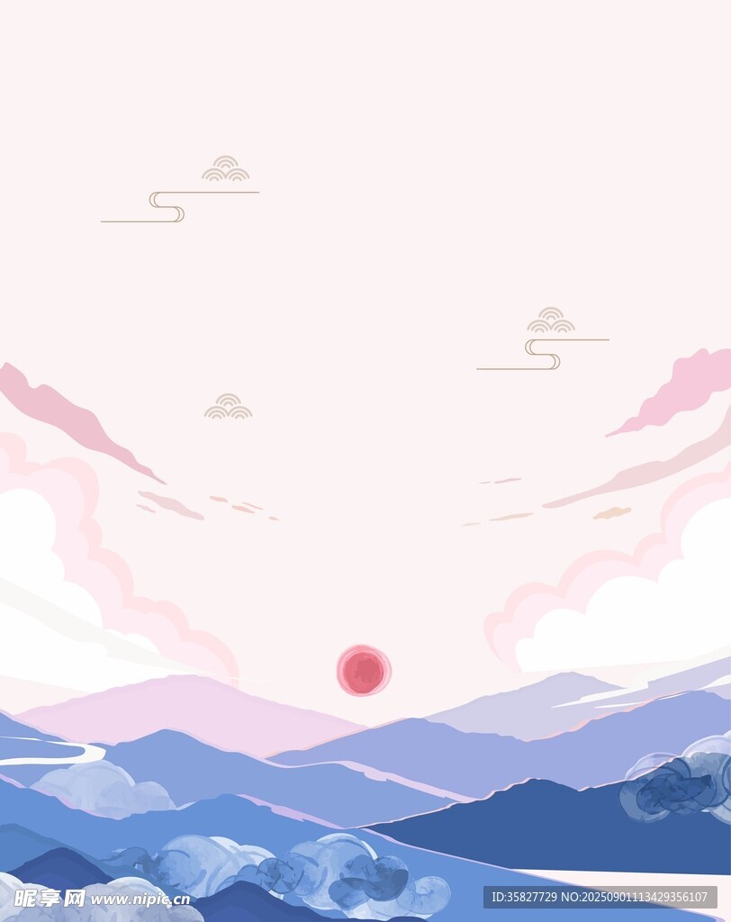 古风山水插图