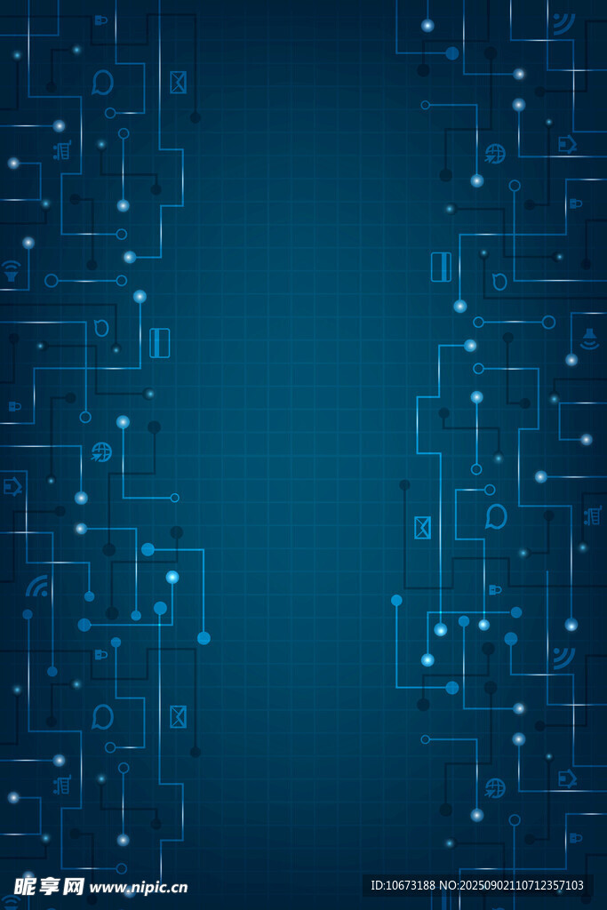 科技感蓝色电路背景图