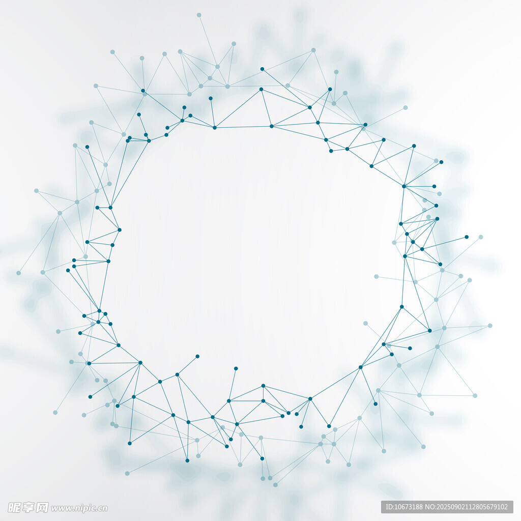 蓝色科技感分子环状背景图