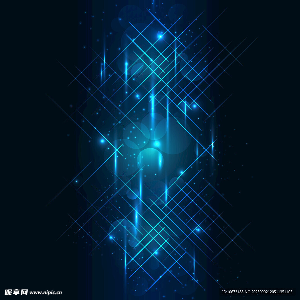 蓝色科技感几何线条图案