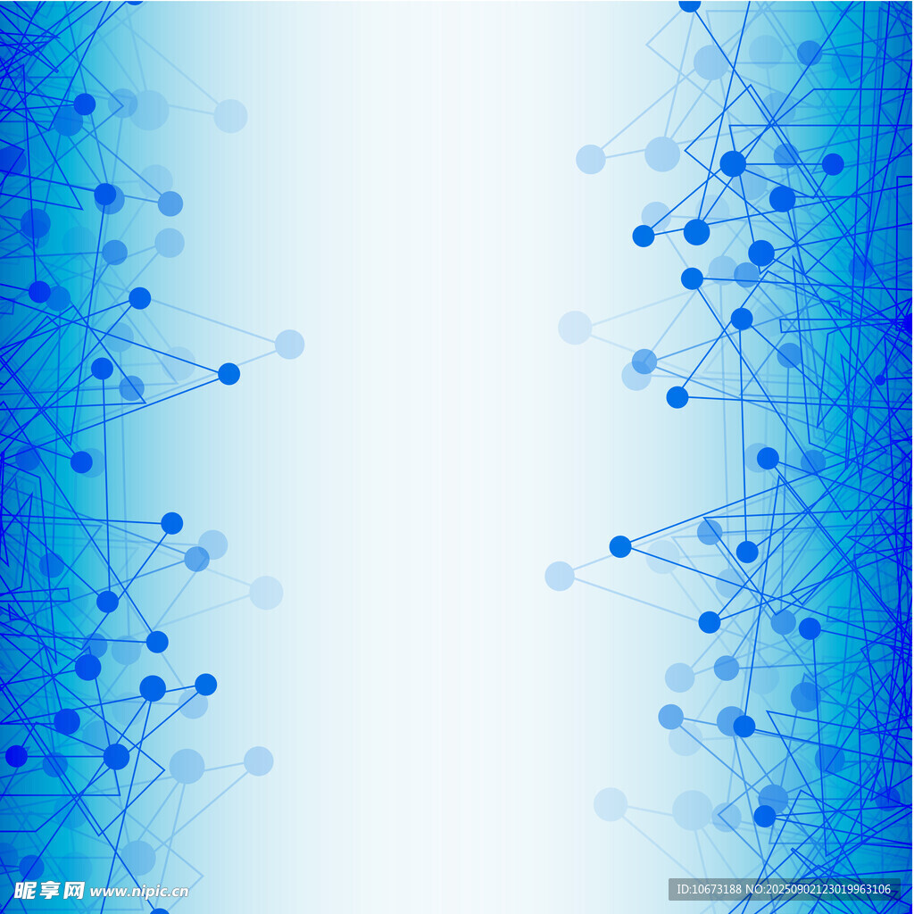 蓝色科技风分子结构背景图