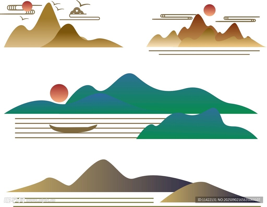 中国风山峰