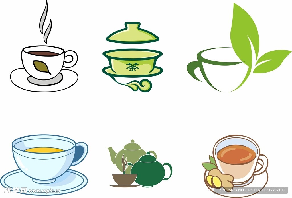 多样茶具与茶饮图标