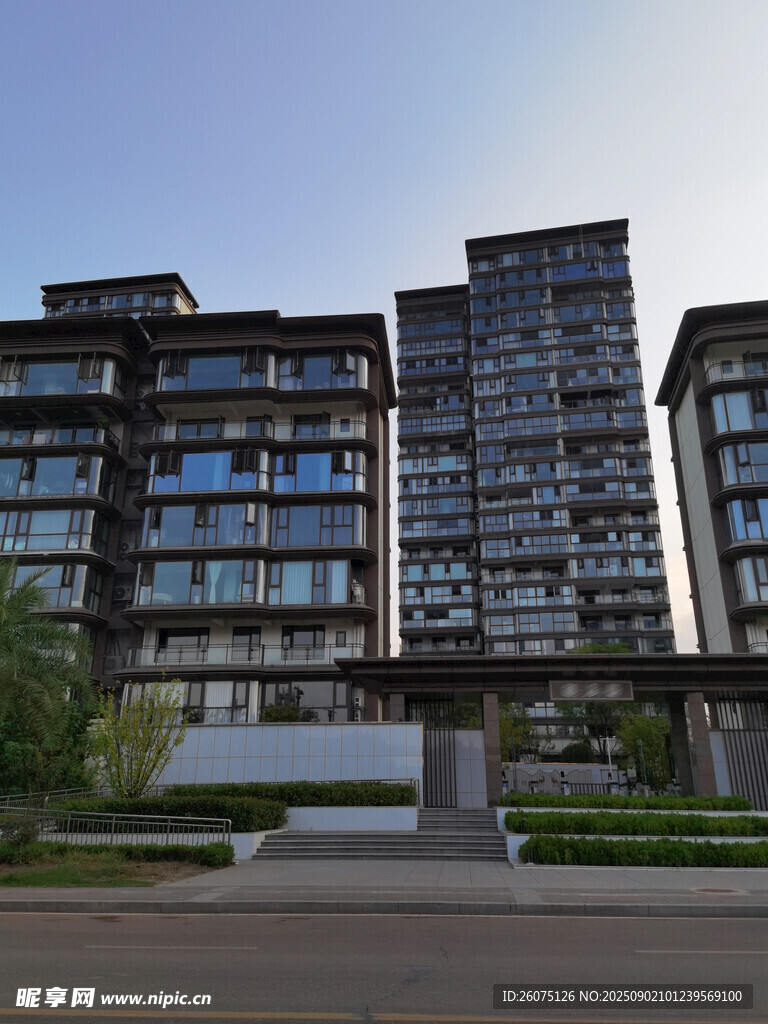 现代风格高端住宅建筑群