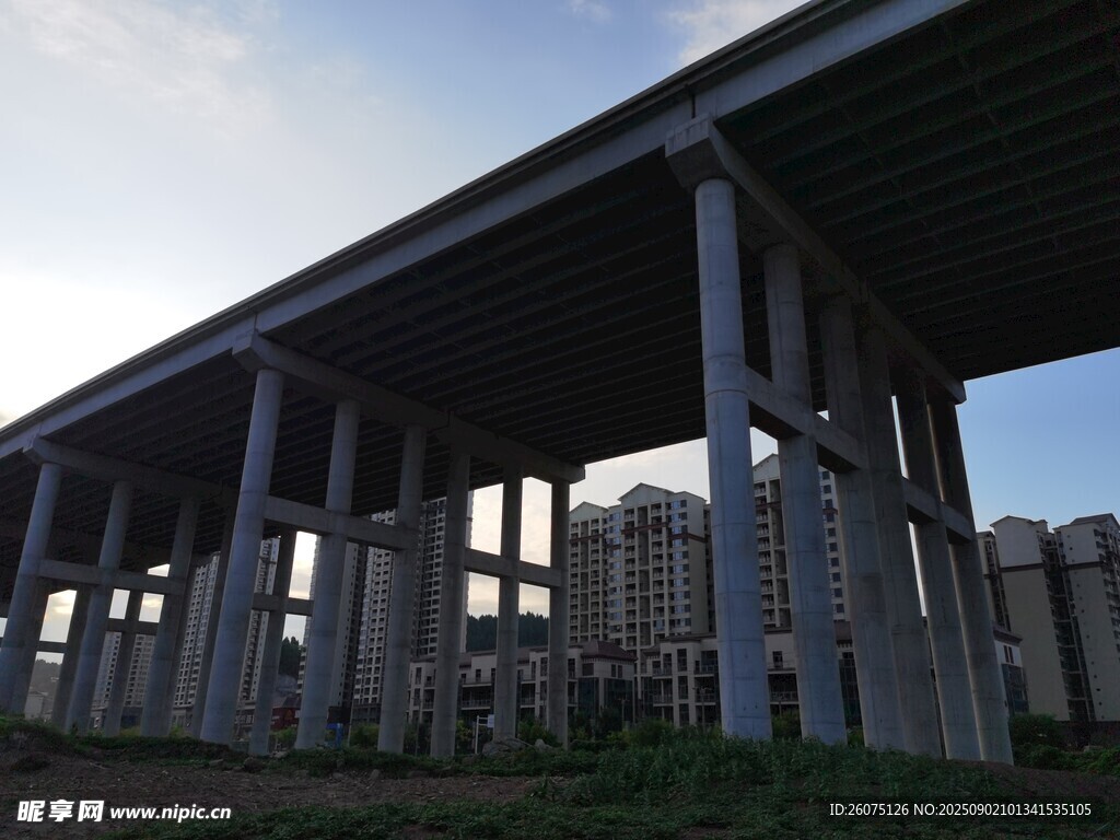 高架桥下的城市景象