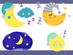 可爱睡眠主题卡通图案