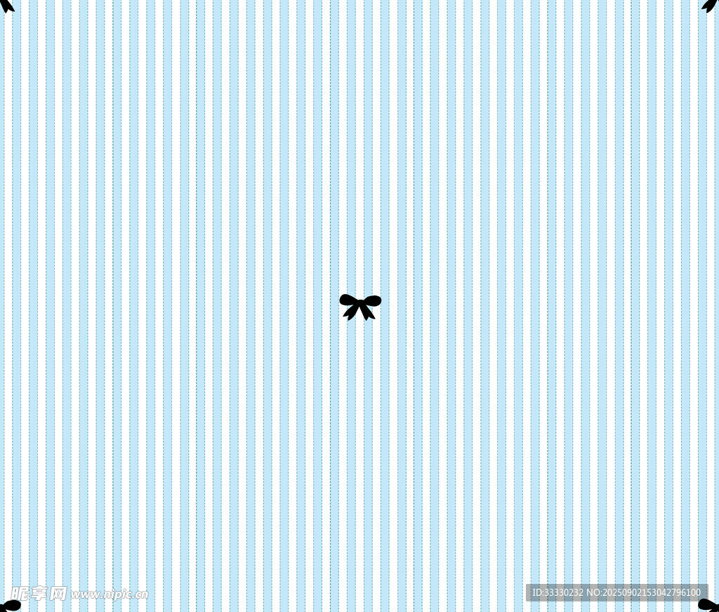浅蓝色条纹配蝴蝶结