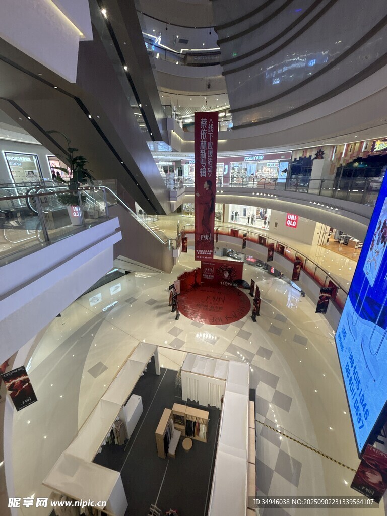 现代商场内部全景俯瞰