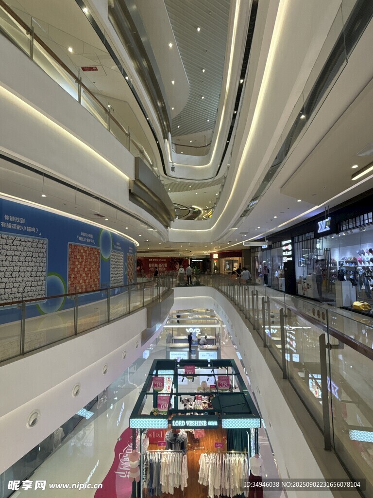 现代繁华商场内部景观