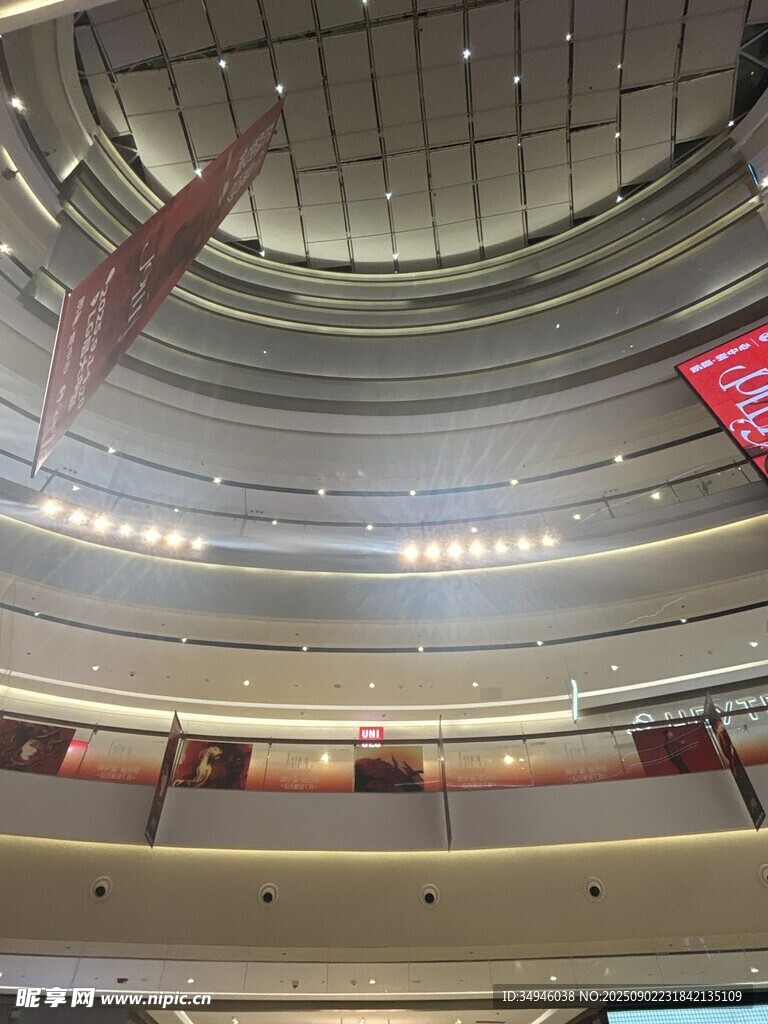 商场内部多层空间俯瞰