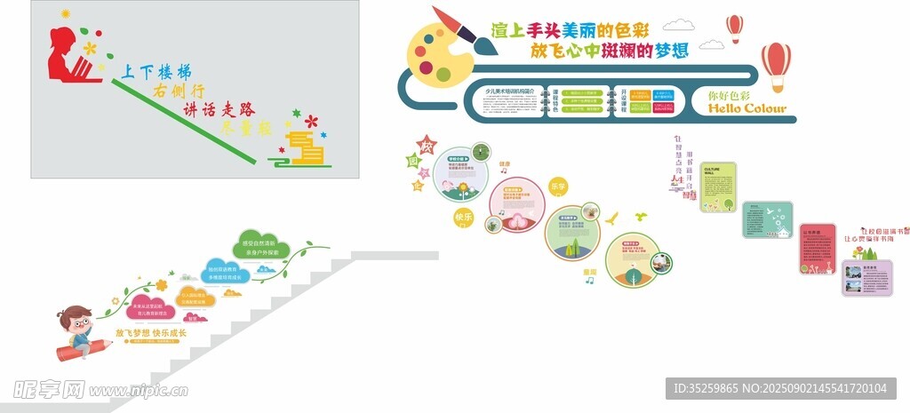 校园文化墙 楼梯文化
