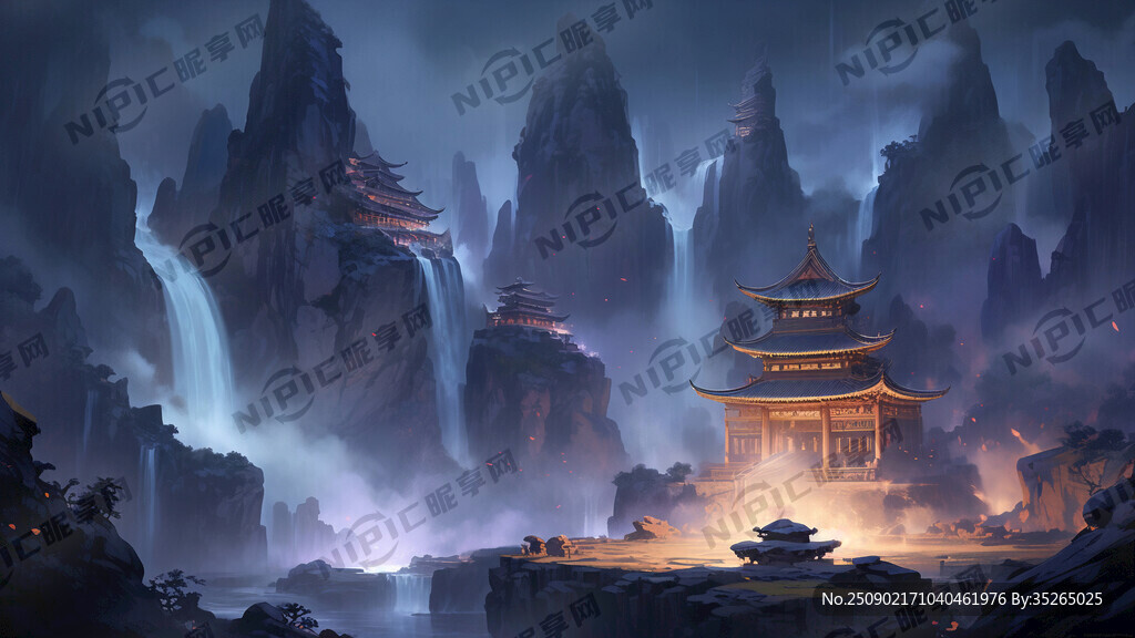 日照香炉生紫烟 遥看瀑布挂前川