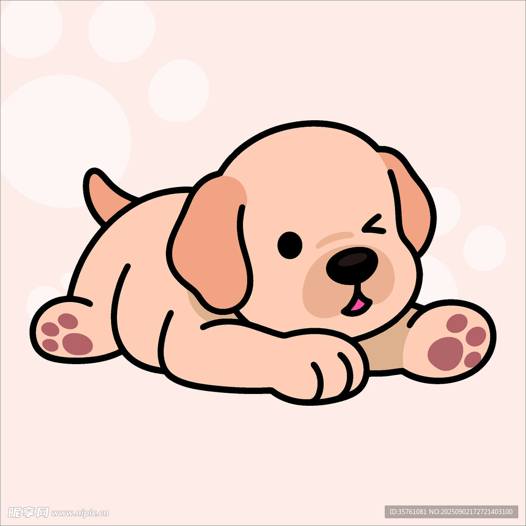 金毛犬创意抽象儿童手绘插画