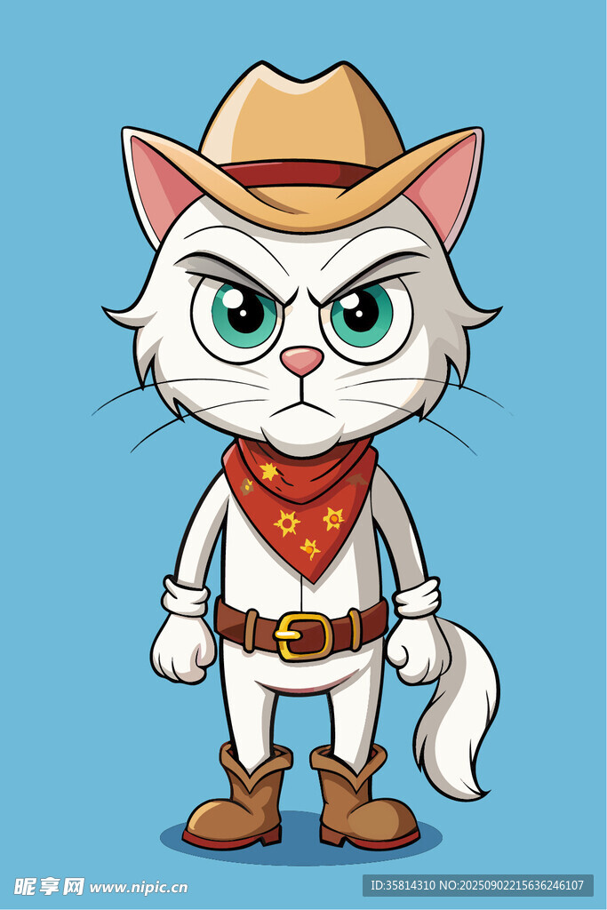 西部风猫咪牛仔形象