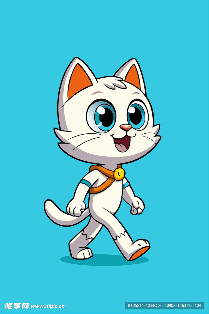 可爱小猫快乐行走