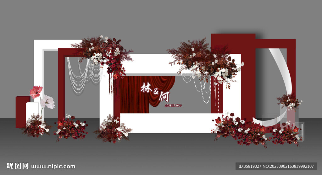 红白婚礼舞台场景布置