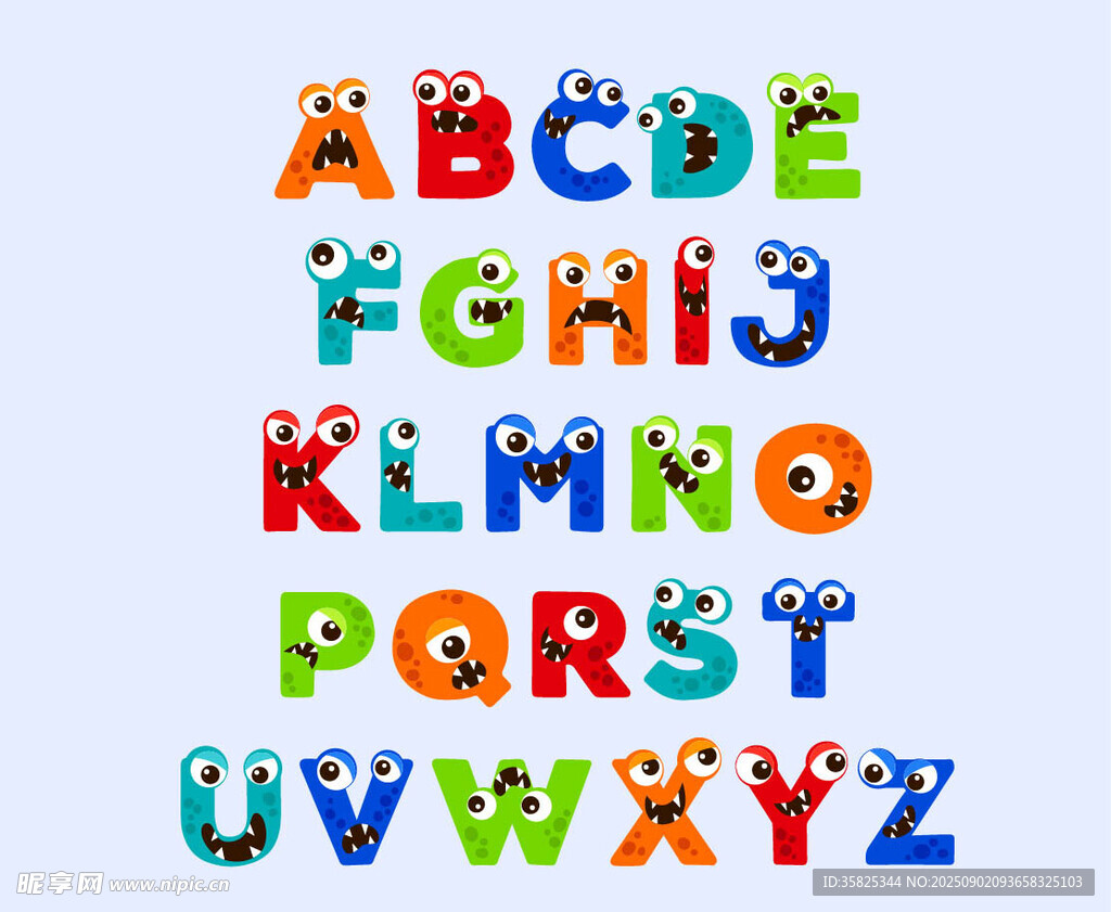 卡通英文字母
