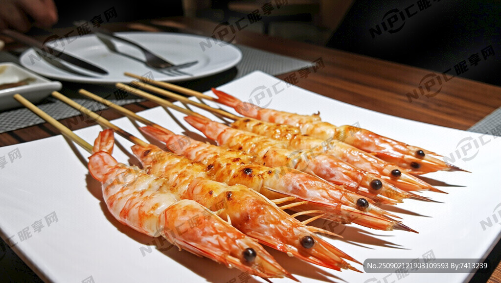 烤青虾串