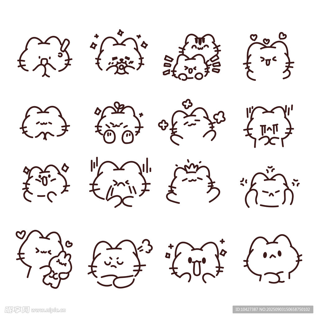 可爱猫咪简笔画集合