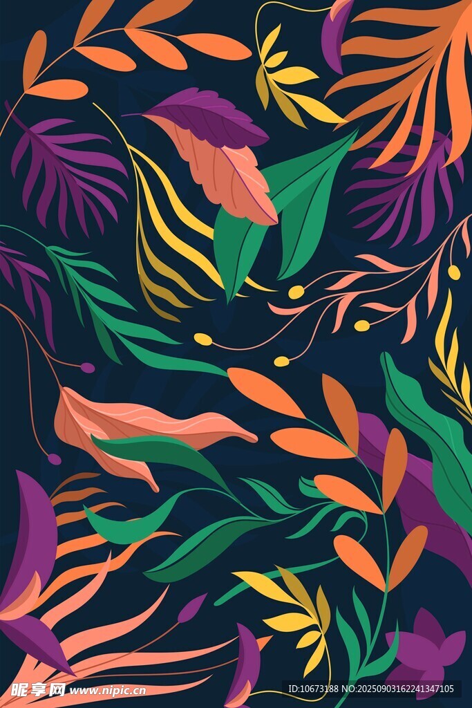 热带植物图案背景