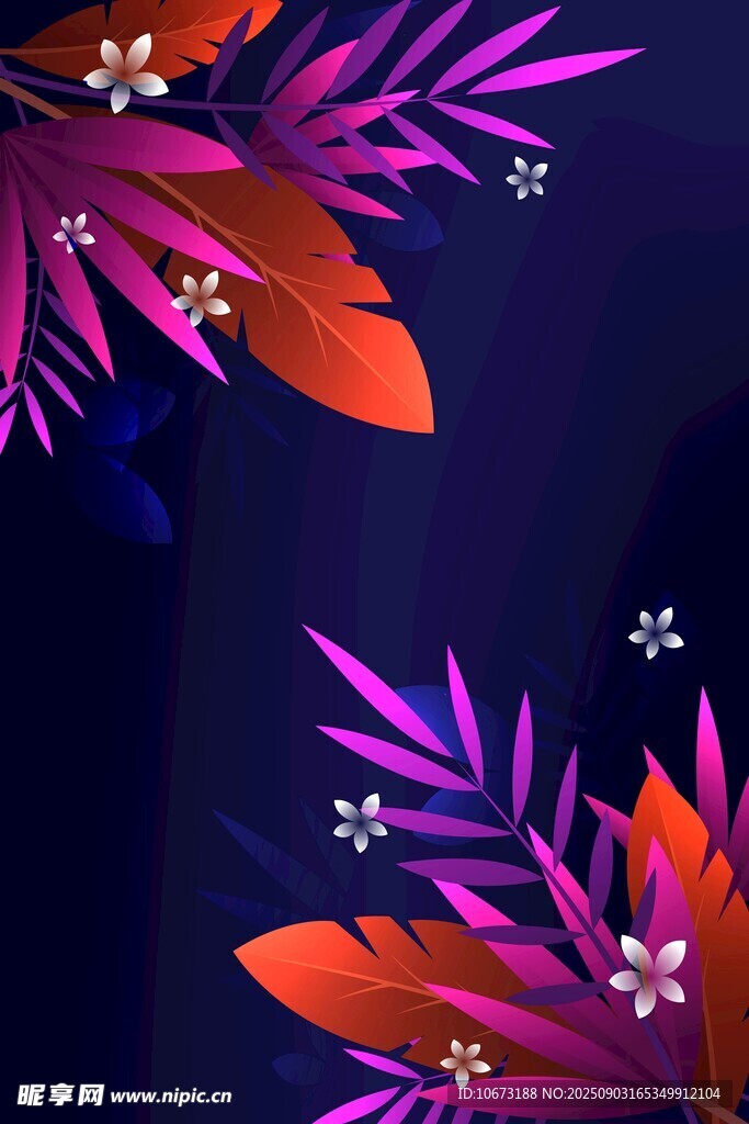 梦幻绚丽花卉背景图