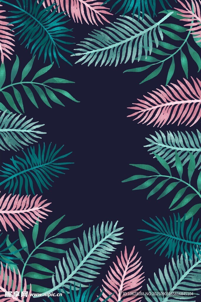 热带棕榈叶图案背景