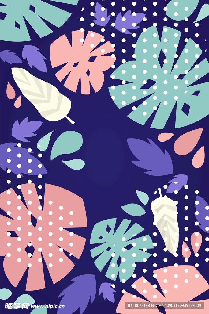 热带植物花卉图案背景