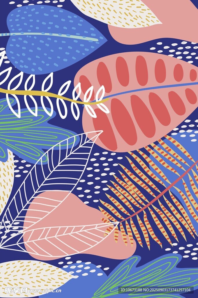 海洋生物插画图案设计