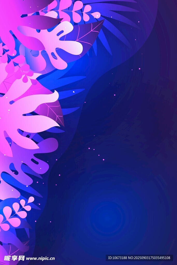 梦幻紫蓝花卉背景图案