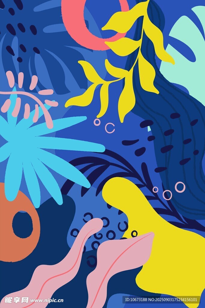 梦幻海底植物插画