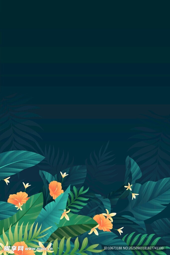 梦幻绿植花卉背景图