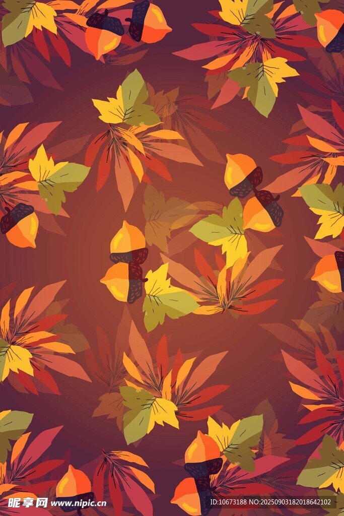 秋季缤纷落叶背景图