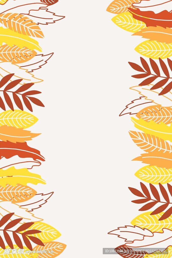 秋季叶饰边框图案设计