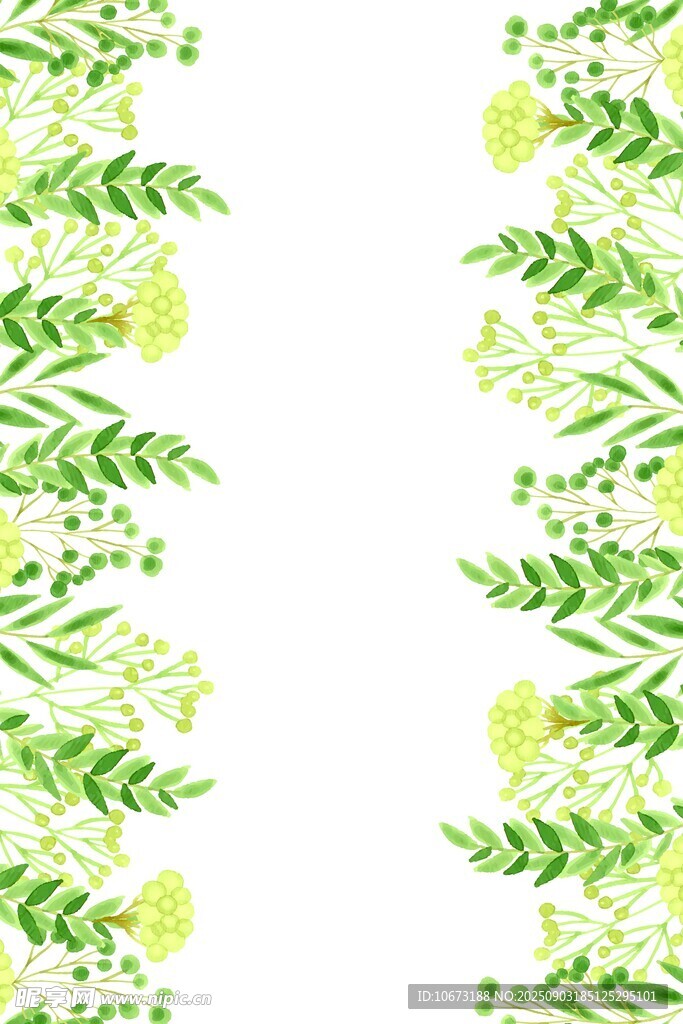 清新绿植花卉边框图案