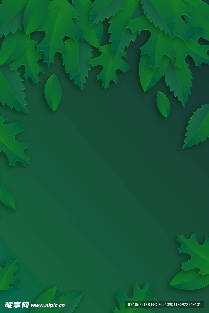 绿叶环绕的清新背景