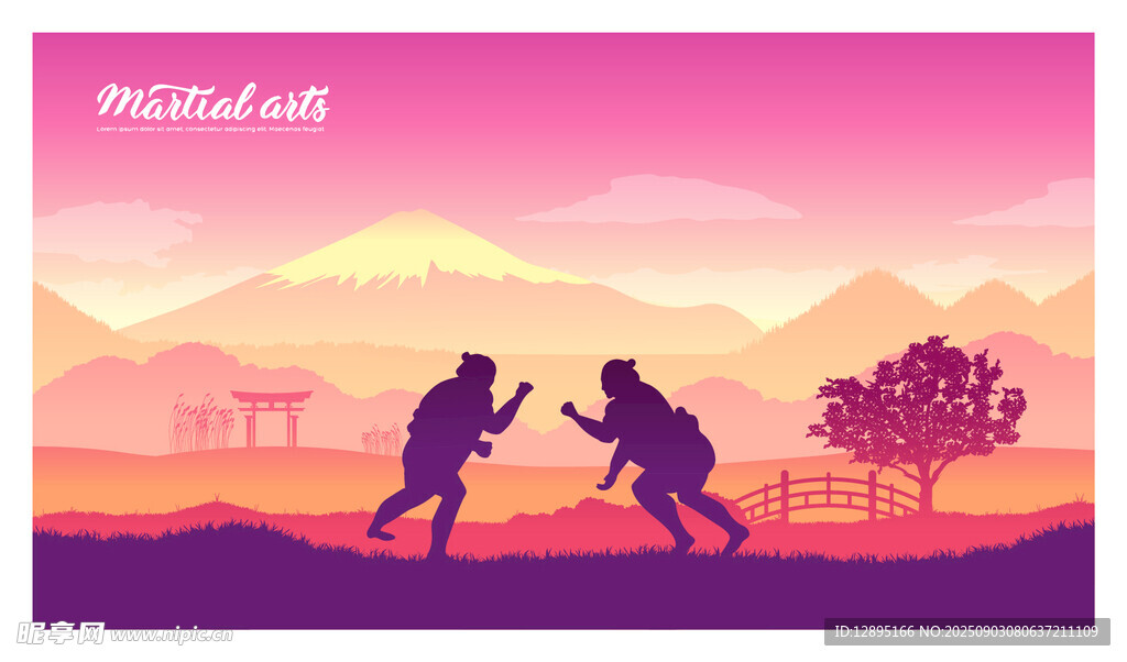 夕阳下的非洲草原狩猎场景
