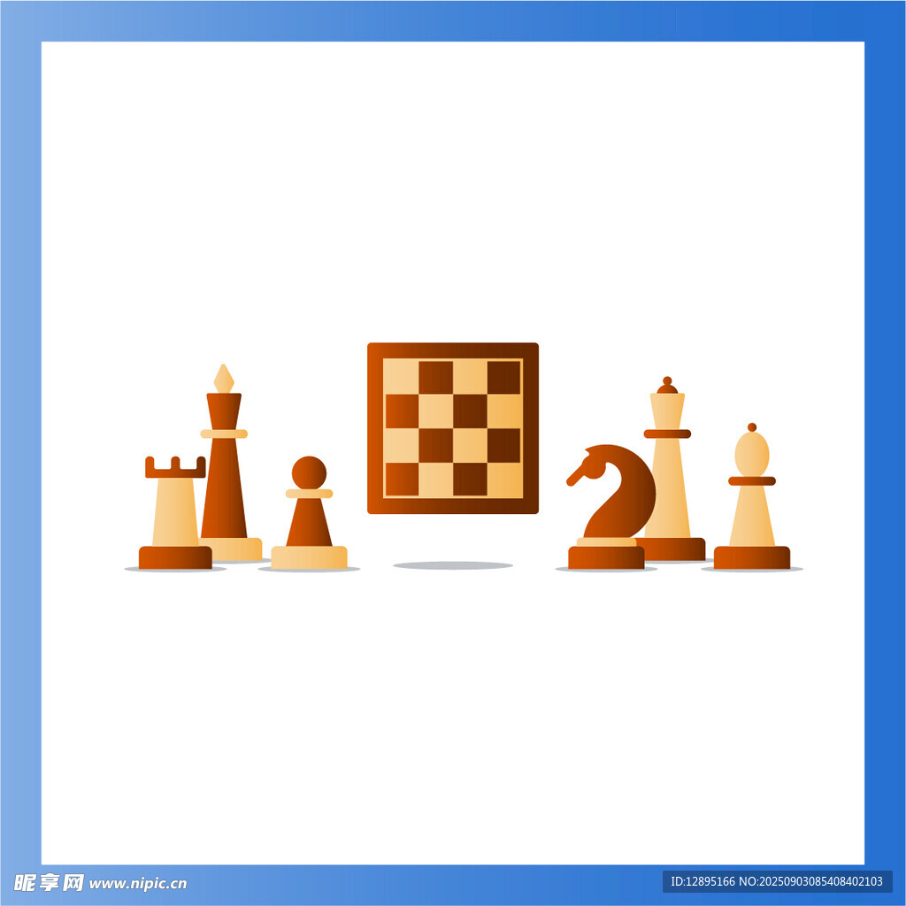 国际象棋棋子与棋盘图案
