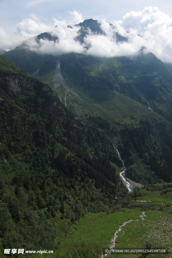 山间绿野溪流美景