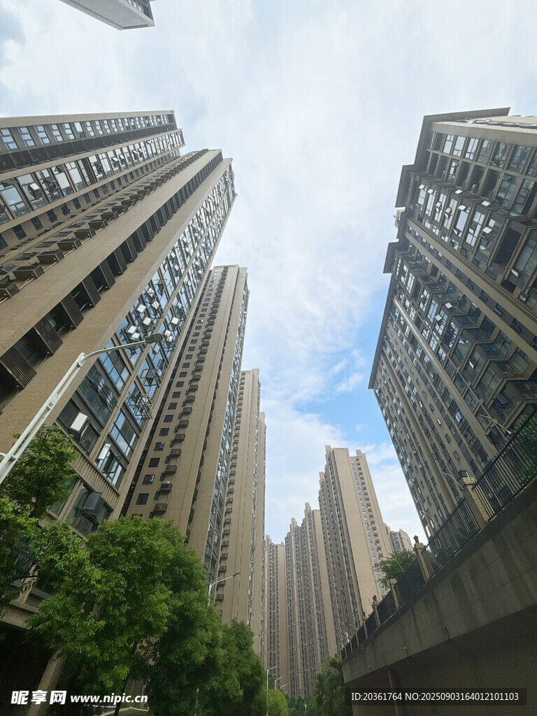 高楼林立的城市住宅区