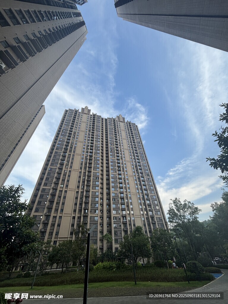 城市中的高耸住宅楼