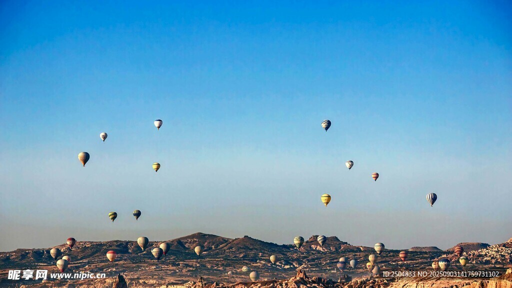 卡帕多西亚天空中的热气球