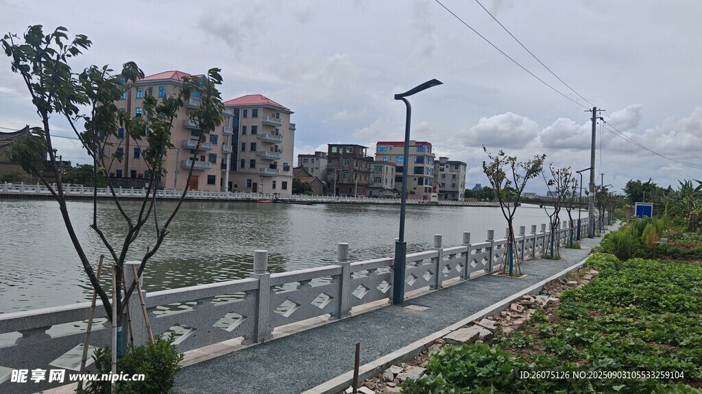 河边城镇风景