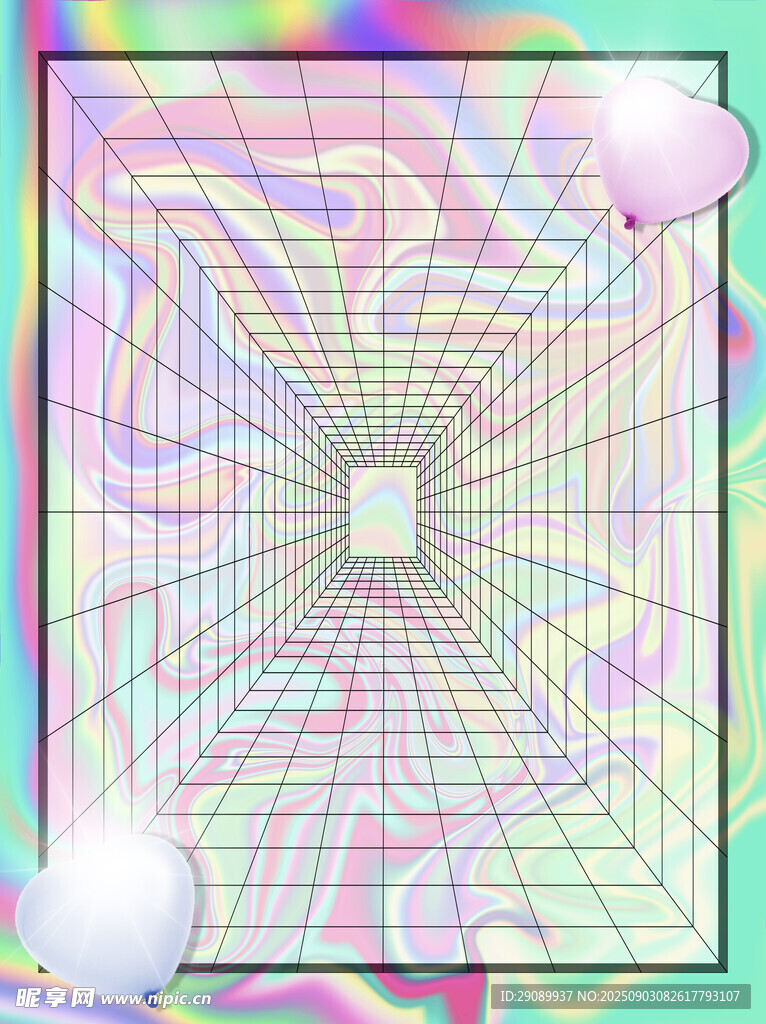 梦幻几何线条抽象艺术图