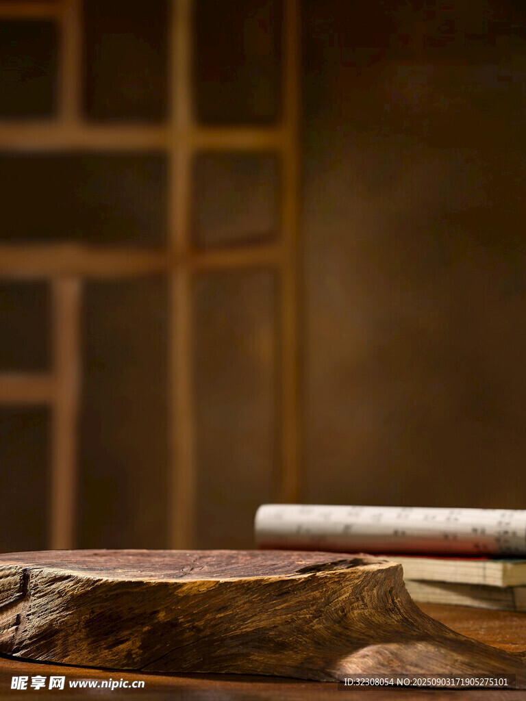 古朴木面置放复古长物件