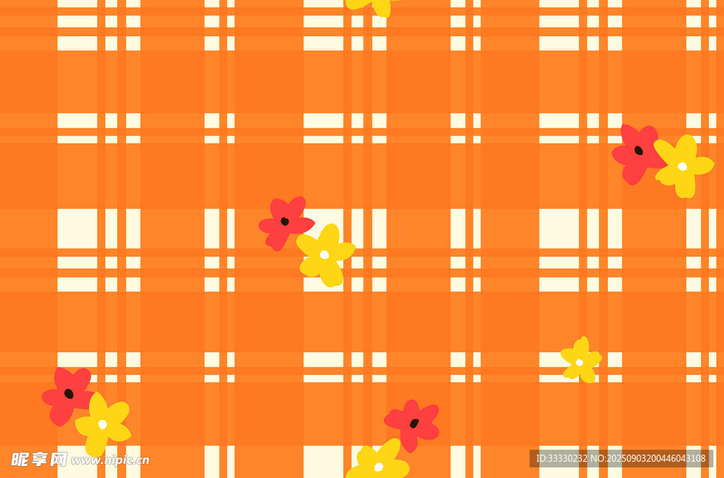 橙色格纹花