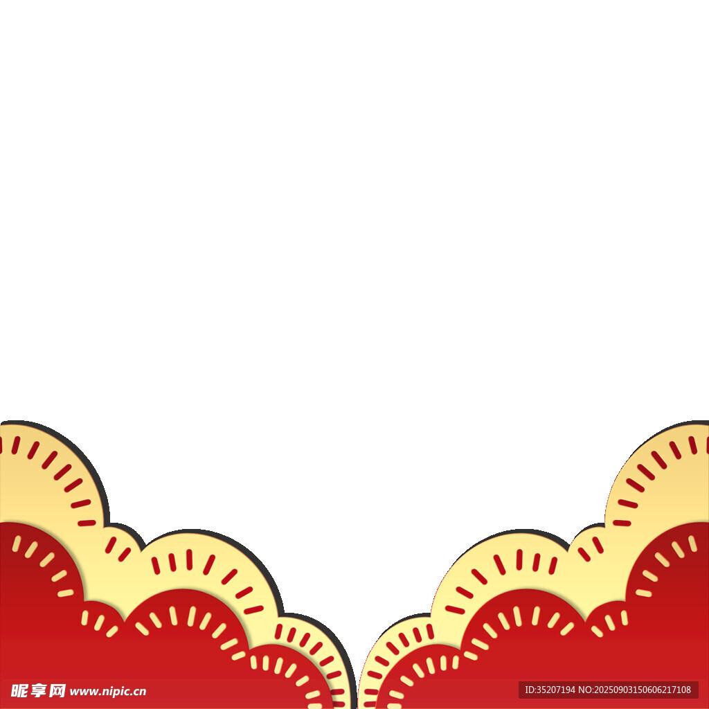 中式红色云纹边框装饰