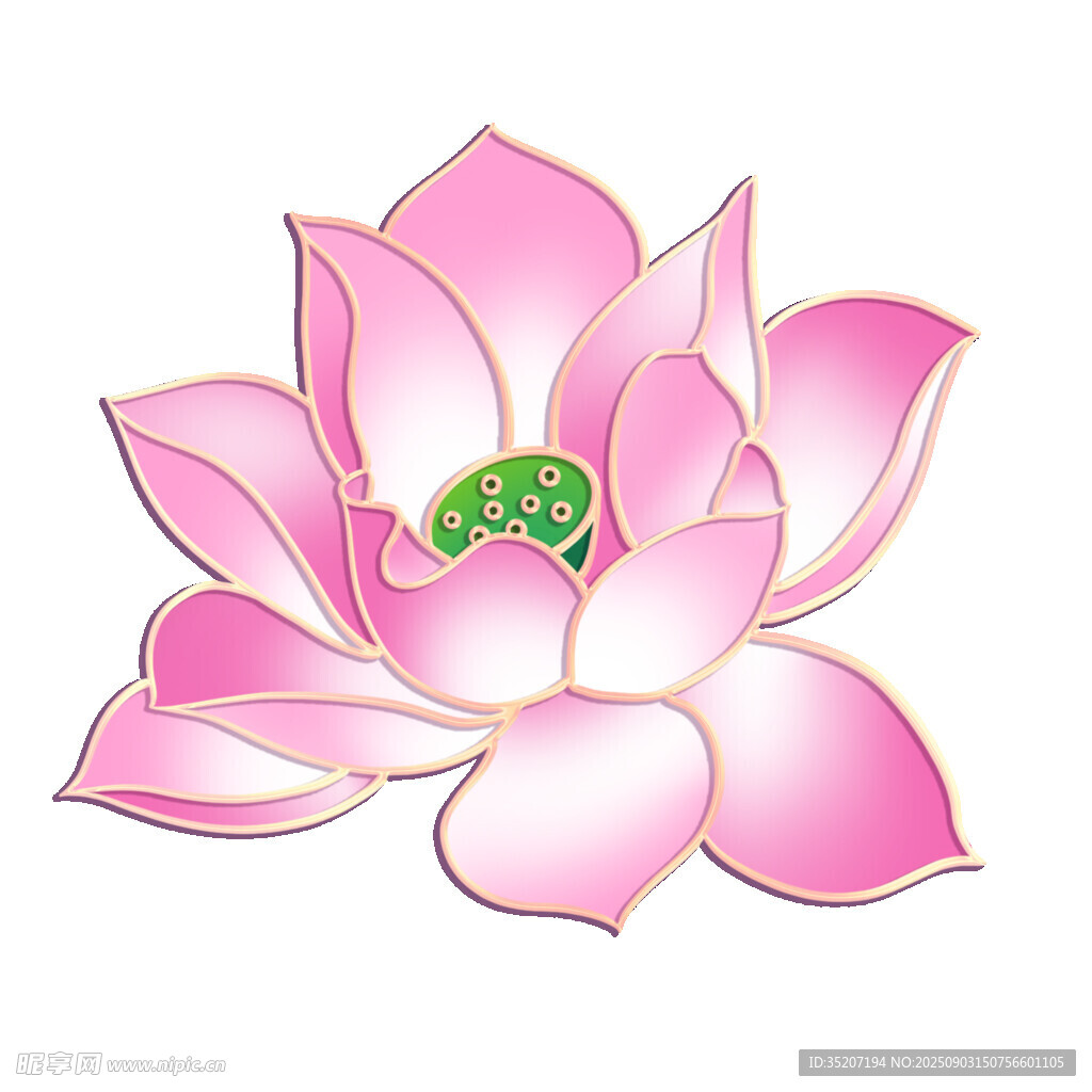 粉色精美莲花图案